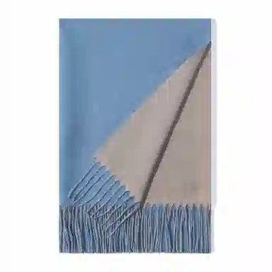 上海故事 秋冬日系奶油风气质保暖双面纯色外搭防寒时尚本命年 聚酯纤维 绒线围巾 女款