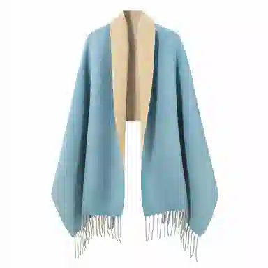 上海故事 秋冬日系奶油风气质保暖双面纯色外搭防寒时尚本命年 聚酯纤维 绒线围巾 女款