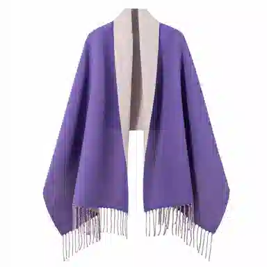 上海故事 秋冬日系奶油风气质保暖双面纯色外搭防寒时尚本命年 聚酯纤维 绒线围巾 女款