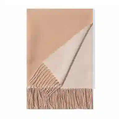 上海故事 秋冬日系奶油风气质保暖双面纯色外搭防寒时尚本命年 聚酯纤维 绒线围巾 女款