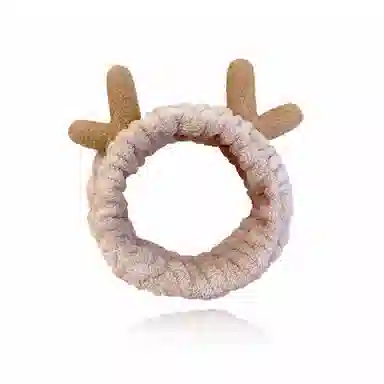 零界 呦呦小鹿高弹毛绒鹿角呆萌可爱日常化妆洗脸敷面膜头饰 涤纶 发带 男女同款情侣款