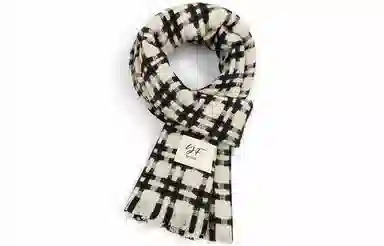 优幽兰 经典款格子针织加厚防风防寒保暖护脖子高级感韩系 绒线围巾 男女同款情侣款