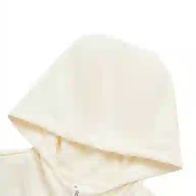 大童 李宁儿童 简约字母印花连帽拉链舒适百搭长袖卫衣 米白色