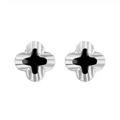 【可刻字写贺卡】 中国珠宝 四叶草 时刻为你守护她 爱要始于行动 浪漫轻奢 百搭精致日常通勤显气质 玛瑙 耳钉 女款