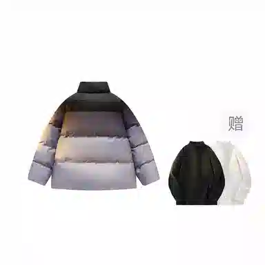 鸭鸭 云朵泡芙美式复古简约高街纯色基础宽松休闲低饱和多巴胺面包棉服保暖加厚百搭立领羽绒服 女款