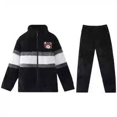 兰缪 三层加厚保暖青年舒适亲肤睡衣套装 男款 图片色