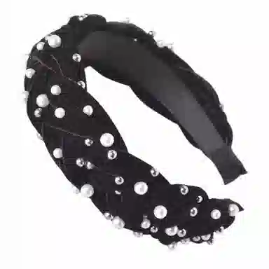 彤彤兔 麻花辫交叉宽边发饰 布料 发箍 女款