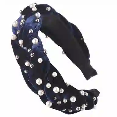 彤彤兔 麻花辫交叉宽边发饰 布料 发箍 女款