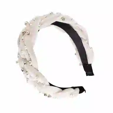 彤彤兔 麻花辫交叉宽边发饰 布料 发箍 女款