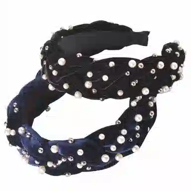 彤彤兔 麻花辫交叉宽边发饰 布料 发箍 女款