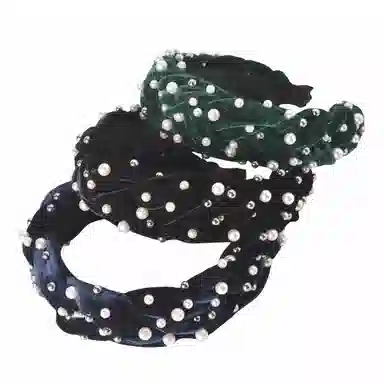 彤彤兔 麻花辫交叉宽边发饰 布料 发箍 女款