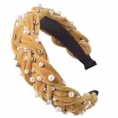 彤彤兔 麻花辫交叉宽边发饰 布料 发箍 女款