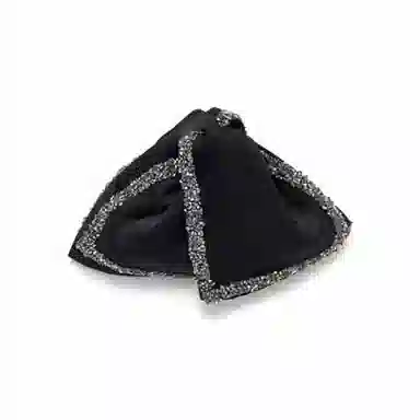 零界 缎面哑光闪钻边鲨鱼夹法式优雅精致轻奢日常通勤约会发饰 涤纶 发夹 男女同款情侣款