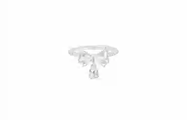 克拉日记 蝴蝶结铃兰花百搭指环小众高级感轻奢开口食指戒对戒国潮风招财平安好运 合金 戒指 女款