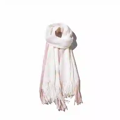 千桐 秋冬必备 双色拼接加厚加长时尚学生流苏保暖 绒线围巾  男女同款情侣款