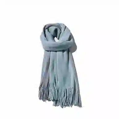 千桐 秋冬必备 双色拼接加厚加长时尚学生流苏保暖 绒线围巾  男女同款情侣款