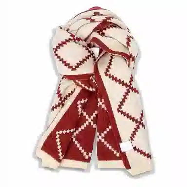 千桐 双面格纹多色简约大气 韩系百搭保暖防寒 绒线围巾 男女同款情侣款