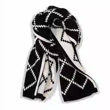 千桐 双面格纹多色简约大气 韩系百搭保暖防寒 绒线围巾 男女同款情侣款