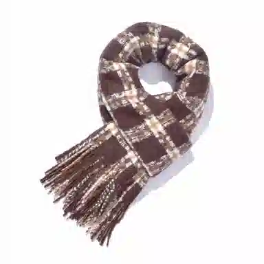 千桐 【秋冬必备】多彩格子时尚百搭加厚保暖 绒线围巾 男女同款情侣款