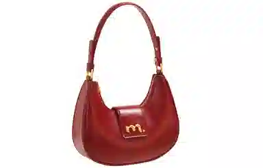 妙迪 小众设计高级感时尚气质通勤简约百搭 质感真皮牛皮 新月包月亮腋下包手提单肩斜挎包 中号 女款 黑色