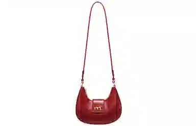 妙迪 小众设计高级感时尚气质通勤简约百搭 质感真皮牛皮 新月包月亮腋下包手提单肩斜挎包 中号 女款 黑色