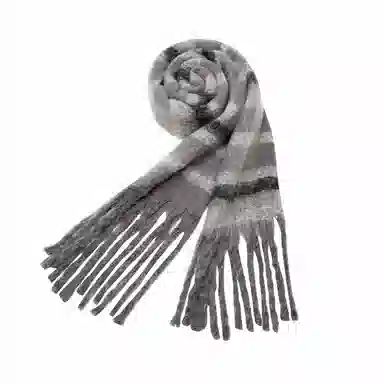 纳兰杜 韩版渐变色秋冬保暖加厚披肩高级感休闲学生潮流软糯感 聚酯纤维 绒线围巾 男女同款情侣款 浅灰色/绿色/咖色