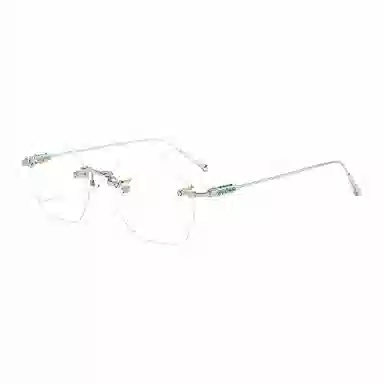 【可配度数】 佐川 无框近视 韩版潮素颜钻石切边 超轻 钛 不规则形 光学镜架 男女同款情侣款