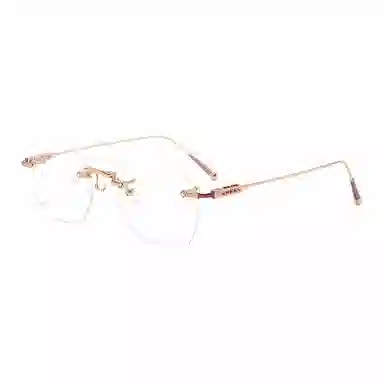 【可配度数】 佐川 无框近视 韩版潮素颜钻石切边 超轻 钛 不规则形 光学镜架 男女同款情侣款
