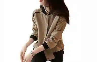 【dme】 纯色简约夹克外套棒球服 女款 咖色