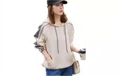 【dme】 宽松拼接休闲连帽卫衣 女款