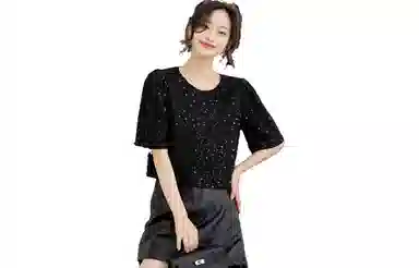 【dme】 圆领泡泡袖短袖衬衫 女款