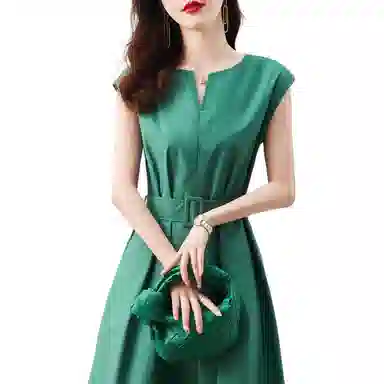 【dme】 收腰通勤宽松休闲无袖连衣裙