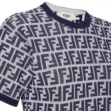 FENDI Navy Blue Cotton Jumper