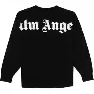Palm Angels FW22 Logo Print Long Sleeve Sweatshirt Black