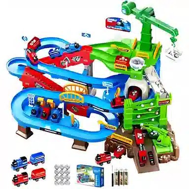 贝杰斯 矿场汽车轨道 闯关大冒险 电动工程 早教益智玩具