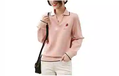 【dme】 休闲纯色翻领长袖卫衣 女款