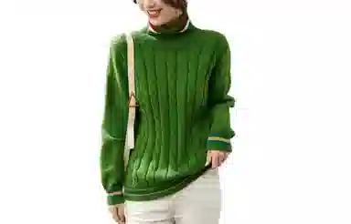 【dme】 套头高领拼色毛衣 女款