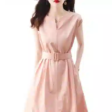 【dme】 收腰通勤宽松休闲无袖连衣裙