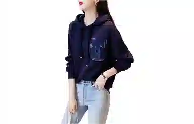 【dme】 字母亮片连帽卫衣 女款