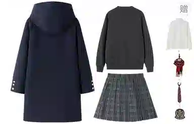 东鲸岁时记 休闲外套学院风徽章纯色连帽牛角扣直筒呢子加厚防寒夹棉大衣 女款