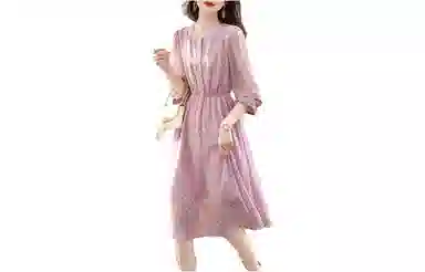 【dme】 宽松休闲立领长袖连衣裙