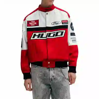HUGO BOSS Colour-Blocked Regular-Fit Jacket Logo