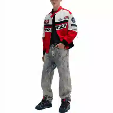 HUGO BOSS Colour-Blocked Regular-Fit Jacket Logo