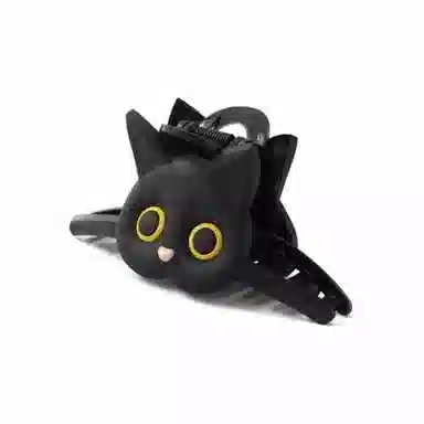 零界 可爱猫咪爱心亮面鲨鱼夹趣味大眼呆萌简约造型感日常通勤 亚克力 发夹 男女同款情侣款