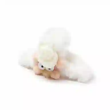 零界 毛绒煤球大眼鲨鱼夹设计感立体玩偶萌趣可爱日常出行头饰 涤纶 发夹 女款