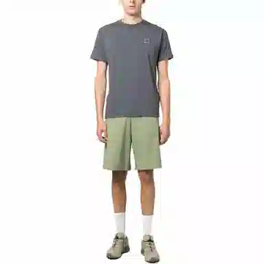 Stone Island Logo Print Crewneck T-Shirt Gray White