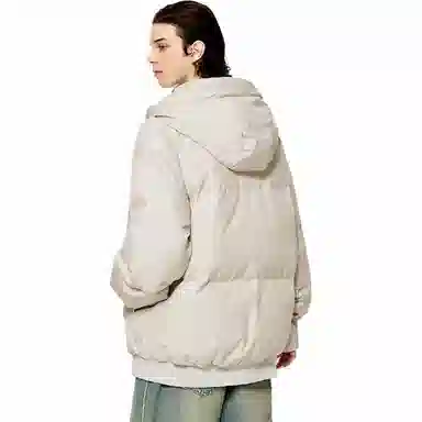 物质公式 美式复古高街云朵泡芙舒适机能图案宽松休闲加厚保暖连帽外套潮牌潮流学院风氛围感设计感面包服棉服 男女同款