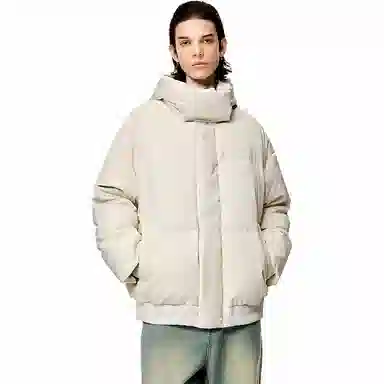 物质公式 美式复古高街云朵泡芙舒适机能图案宽松休闲加厚保暖连帽外套潮牌潮流学院风氛围感设计感面包服棉服 男女同款