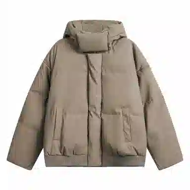 物质公式 美式复古高街云朵泡芙舒适机能图案宽松休闲加厚保暖连帽外套潮牌潮流学院风氛围感设计感面包服棉服 男女同款