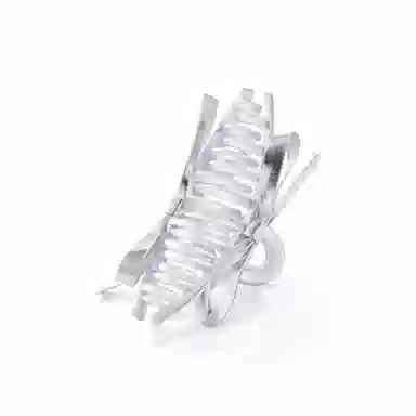 零界 蝴蝶结皮质液态银亮面鲨鱼高级感造型梦幻小众 亚克力 发夹 女款